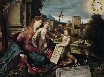 Alessandro Bonvicino Madonna with Child and the Young St John China oil painting art